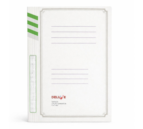 Папка-скоросшиватель картонная DELUXE, А4 формат, 380 гр, зеленый
