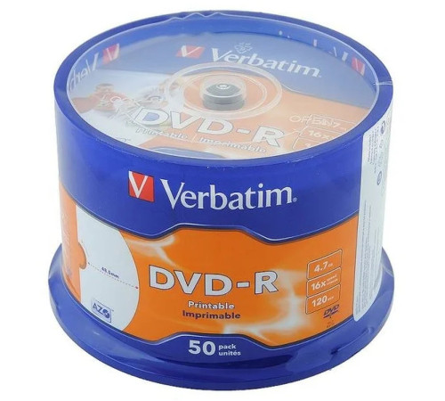 Диск DVD+R SP-050 Verbatim 16X 4.7 GB (69319) в коробке 50 шт