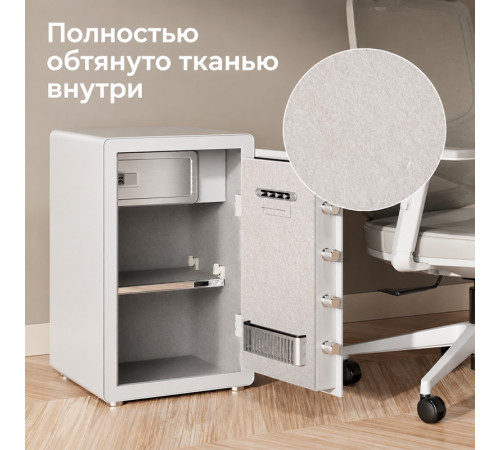 Сейф LockSworth биометрический + электронный замок + ключ, 450х380х320 мм, 18 кг, черный