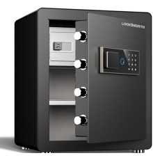 Сейф LockSworth биометрический + электронный замок + ключ, 450х380х320 мм, 18 кг, черный