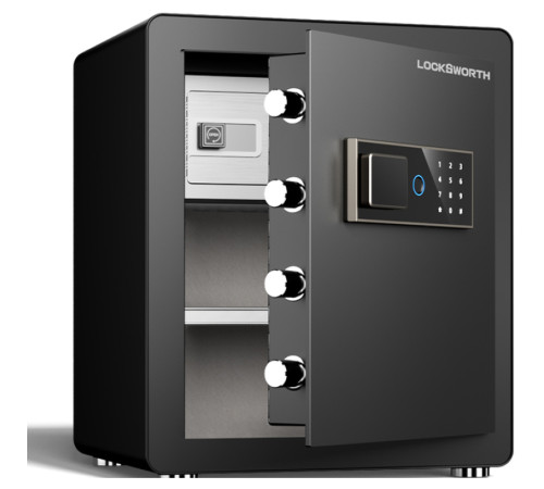 Сейф LockSworth биометрический + электронный замок + ключ, 450х380х320 мм, 18 кг, черный