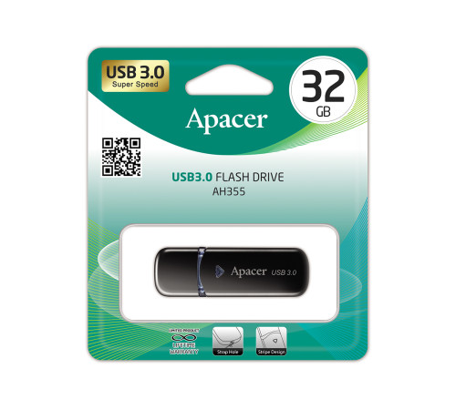 Флеш-память USB Apacer 32GB 3.1 AH355, черная