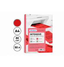 Бумага цветная OfficeSpace Intensive, А4, 80 г/кв.м., 50 л., красная