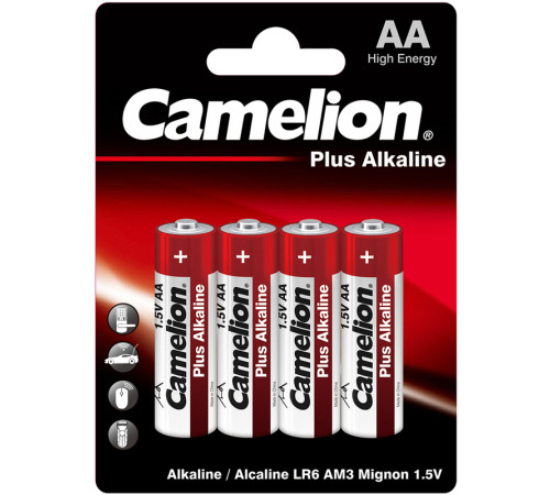 Батарейка CAMELION Plus Alkaline, AA, 1.5V, 4 шт в блистере