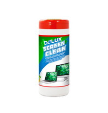 Салфетки чистящие для экранов и мониторов Delux Screen Clean 100 шт в тубе