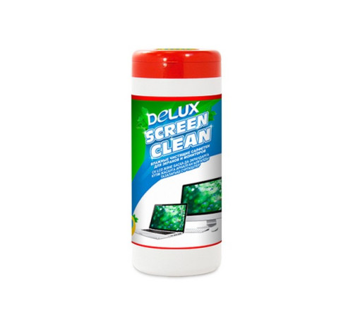 Салфетки чистящие для экранов и мониторов Delux Screen Clean 100 шт в тубе