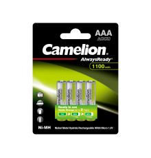 Аккумулятор CAMELION AlwaysReady Ni-MH Rechargeabale, AAA, 1.2V, 1100 mAh, 4шт., в блистере