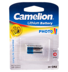 Батарейка CAMELION CR2-BP1, 3V 1шт/блистере, Lithium Серебристый