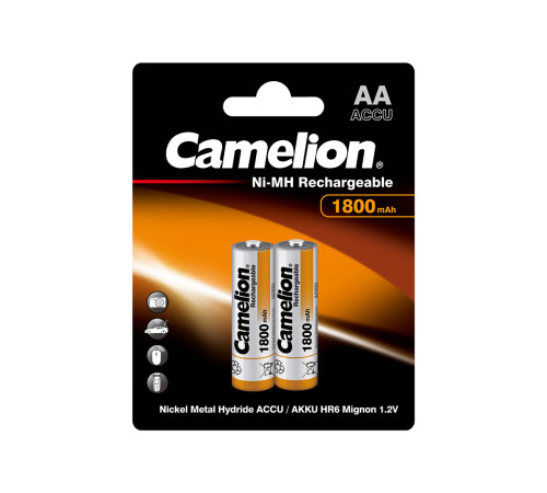 Аккумулятор CAMELION Rechargeabale, AA, 1.2V, 1800 mAh 2 шт., в блистере