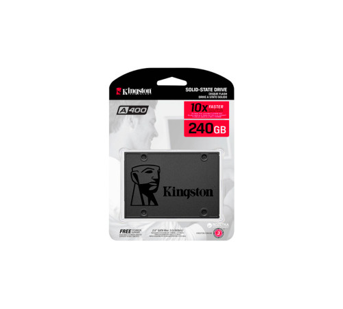 Твердотельный накопитель SSD, Kingston, SA400S37/240G, 240 GB, Sata 6Gb/s 2.5