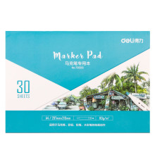 Скетчбук DELI для маркеров, А4, 30 л., 110 г/кв.м., жесткая подложка, на склейке
