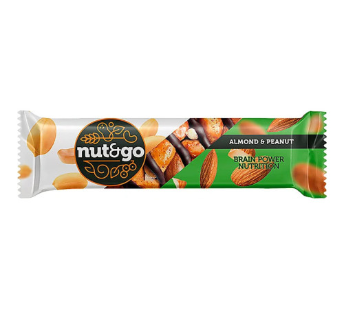 Батончик миндальный «Nut&Go», с арахисовой пастой