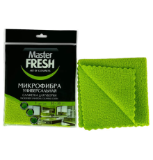Салфетка из микрофибры Master FRESH, универсальная, 30x30 см, зеленая