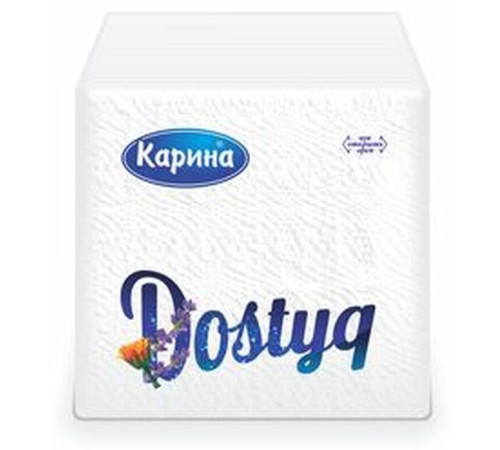 Салфетки бумажные Карина «Dostyq», однослойные, 70шт/уп, белые