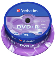 Диск DVD+R Verbatim 4.7GB, 25штук