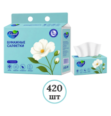 Салфетки бумажные Flovell Care, 6 слойные, 6 пачек, 420 шт/уп
