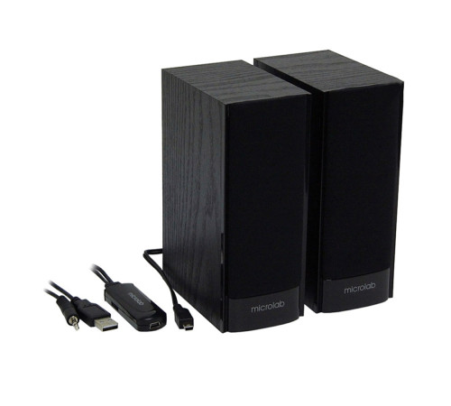 Колонки Microlab B56 (USB) 2.0, 3Вт (1.5Вт*2), питание USB, проводной пульт, деревянный корпус