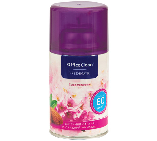 Сменный баллон для освежителя воздуха OfficeClean. Весенняя сакура и сладкий миндаль, 250 мл