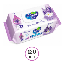 Салфетки влажные Flovell Care Lavender, 120 шт