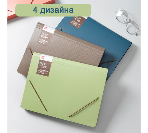Папка-портфель DELI, на резинке 13 отделений, ассорти
