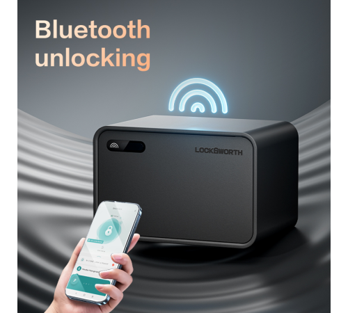 Сейф LockSworth сканер ладони + bluetooth + ключ, 300х400х300 мм, 10,2 кг, черный
