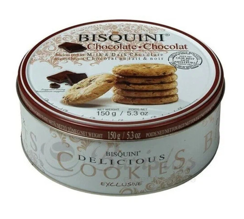 Печенье Bisquini с кусочками молочного и темного шоколада, 150 гр.