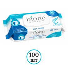 Салфетки влажные Bione, 100 шт