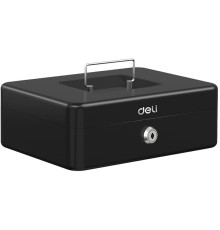 Ящик для денег DELI, 85х250х180 мм, 1,2 кг, сталь, черный