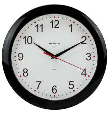 Часы настенные Troyka, круглые, 29х29х3,5, черная рамка
