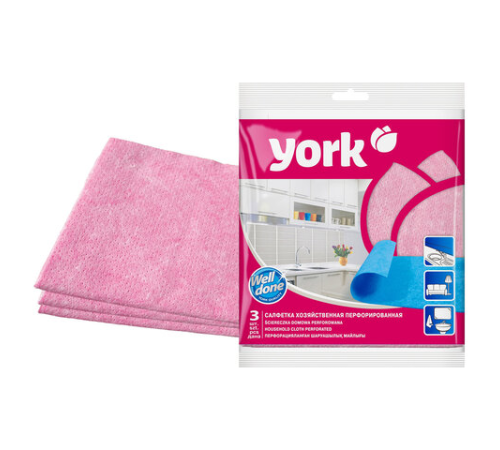 Салфетка из вискозы перфорированная YORK, 34 х 35 см, 3 штук в упаковке