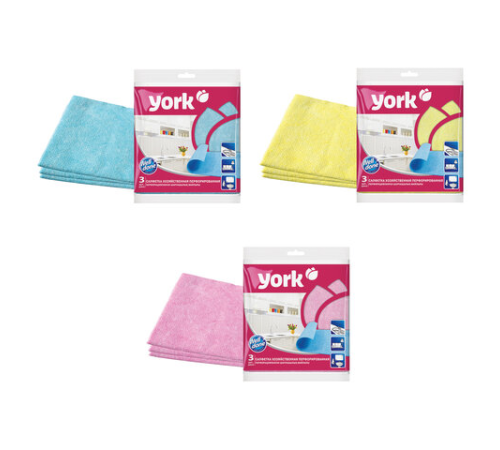 Салфетка из вискозы перфорированная YORK, 34 х 35 см, 3 штук в упаковке