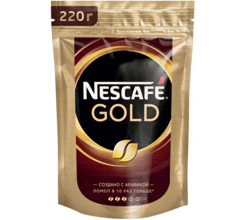 Кофе растворимый Nescafe Gold 220 гр, мягкая упаковка