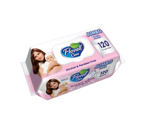 Салфетки влажные Flovell Care Classic Jumbo Pack, 120 шт