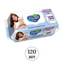 Салфетки влажные Flovell Care Classic Jumbo Pack, 120 шт