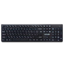 Клавиатура беспроводная Delux DLK-150GB черная, Анг/Рус/Каз