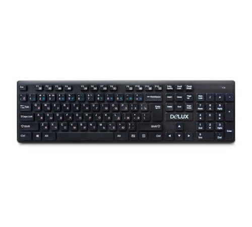 Клавиатура беспроводная Delux DLK-150GB черная, Анг/Рус/Каз