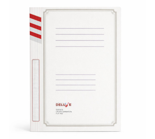 Папка-скоросшиватель картонная DELUXE, А4 формат, 380 гр, красный