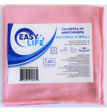 Салфетка из микрофибры EASY LIFE для стекол и зеркал, 35x35 см