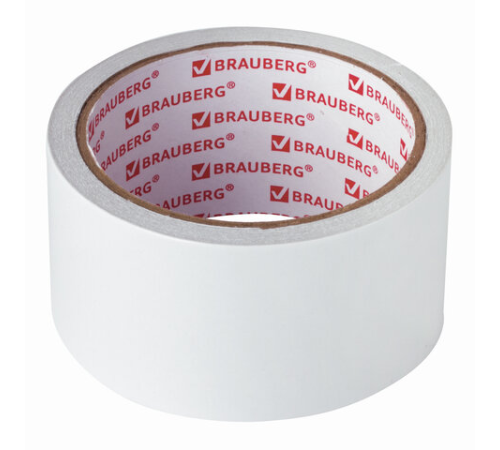 Клейкая лента двухсторонняя BRAUBERG 50мм х 10м (бумажная основа)