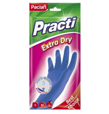 Перчатки резиновые Paclan Practic, Extra Dry, синие , L