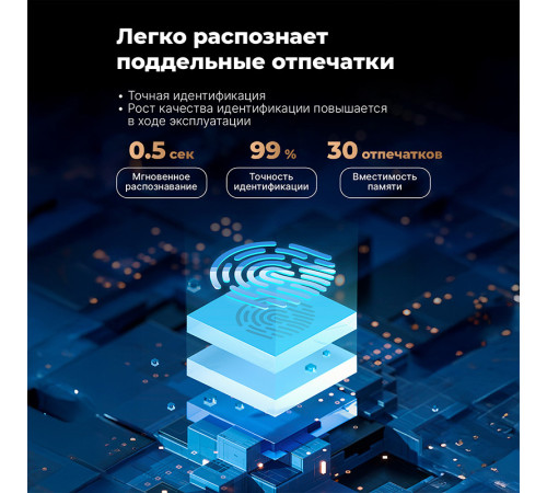 Сейф LockSworth биометрический + электронный замок + ключ, 400х300х300 мм, 10 кг, черный