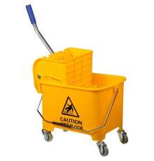 Тележка OfficeClean Professional уборочная-ведро, 2 секции, с отжимом, 20 л., желтая