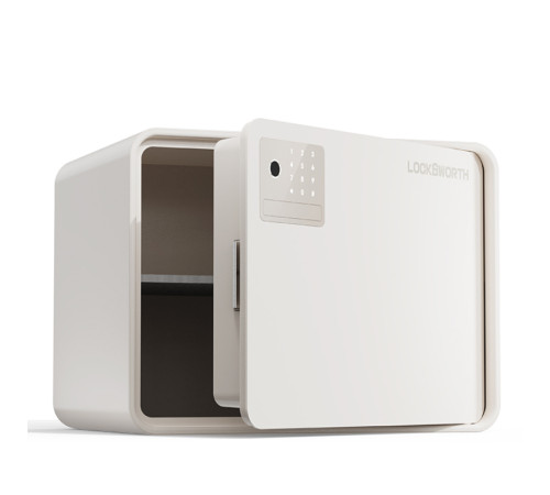 Сейф DELI LockSwort биометрический + электронный замок + ключ + Wi-Fi, 300х400х300 мм, 10 кг, белый