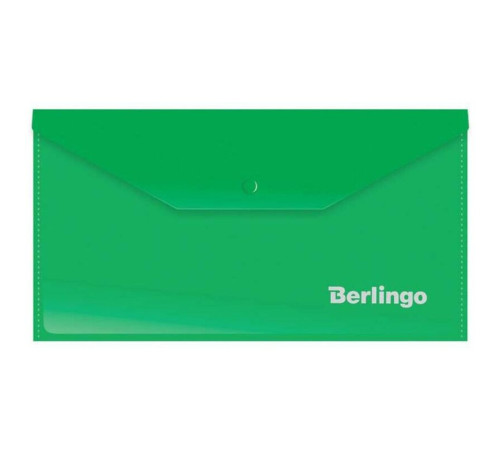 Папка-конверт на кнопке Berlingo, C6, 180 мкм, зеленая