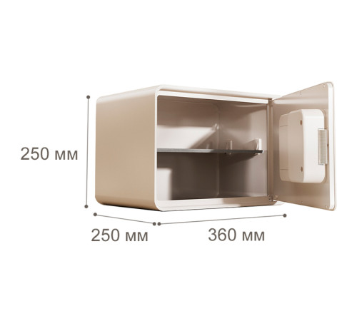 Сейф LockSworth биометрический + электронный замок + ключ, 250х360х250 мм, 6 кг, белый
