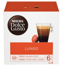 Капсулы для кофемашин Nescafe Dolce Gusto Лунго, 16 штук в упаковке
