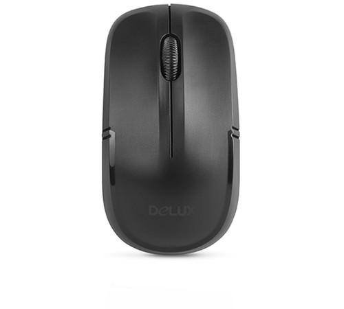 Мышь оптическая беспроводная Delux DLM-136OGB черная
