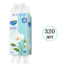 Салфетки бумажные Flovell Care, подвесные, 4 слоя, 320 шт/уп