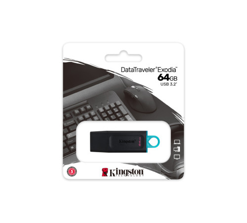 Флеш-память USB Kingston 64GB, DTX/64, черный