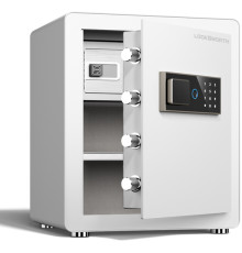 Сейф LockSworth биометрический + электронный замок + ключ, 450х380х320 мм, 18 кг, белый